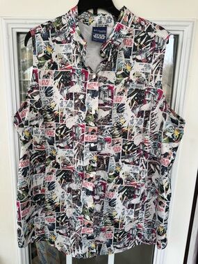 Columbia PFG Star Wars Navy and White Mesh Fishing Shirt XL Spcl Edition rare
